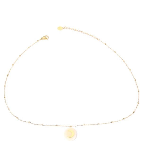 Collares doradas con luna multicolores