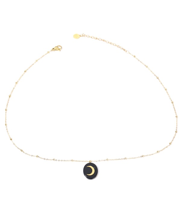 Collares doradas con luna multicolores