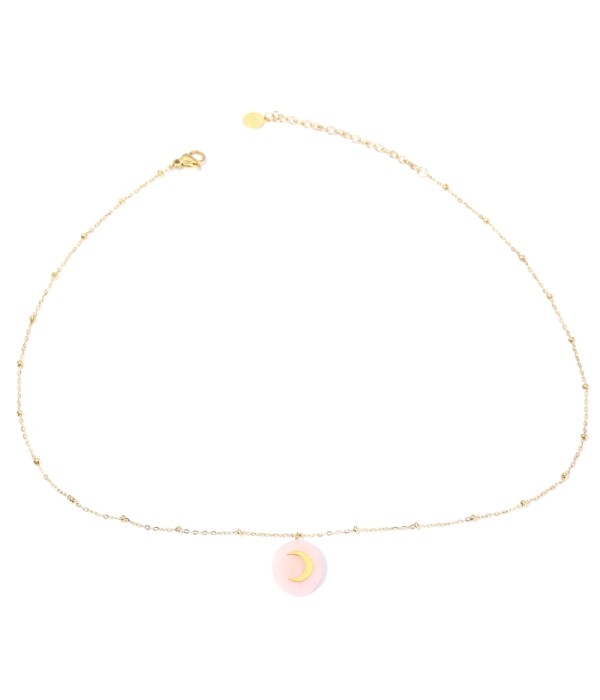 Collares doradas con luna multicolores