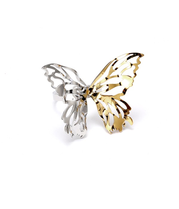 Anillo mariposa bicolor calada