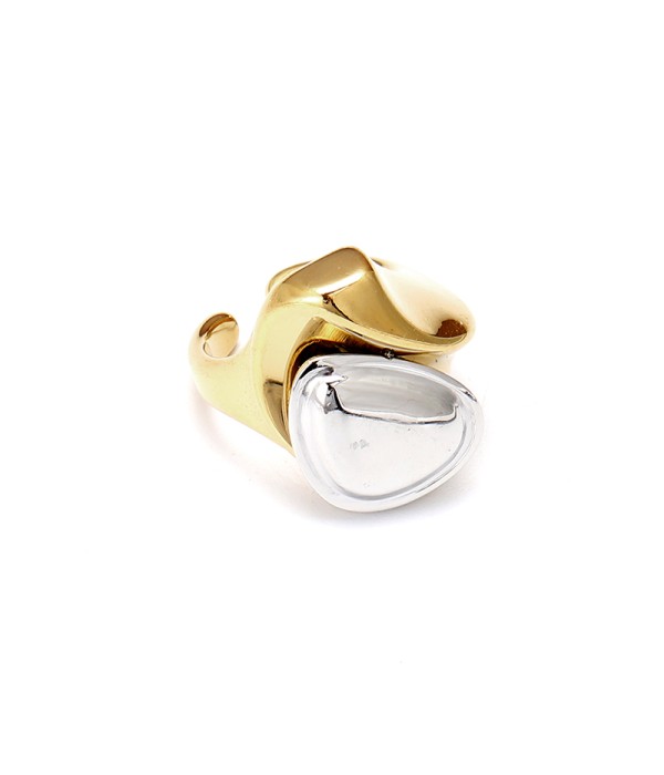 Anillo bicolor con diseño de gotas
