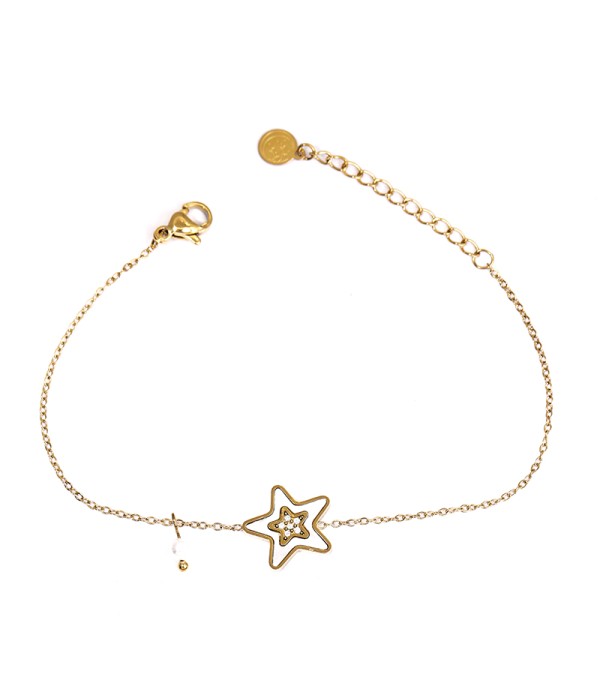 Pulsera estrella de mar con nácar y circonitas