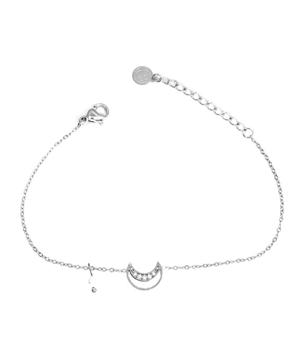 Pulsera luna con nácar y circonitas
