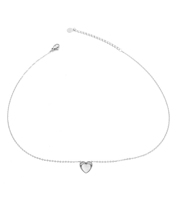 Collar corazón con nácar y circonitas