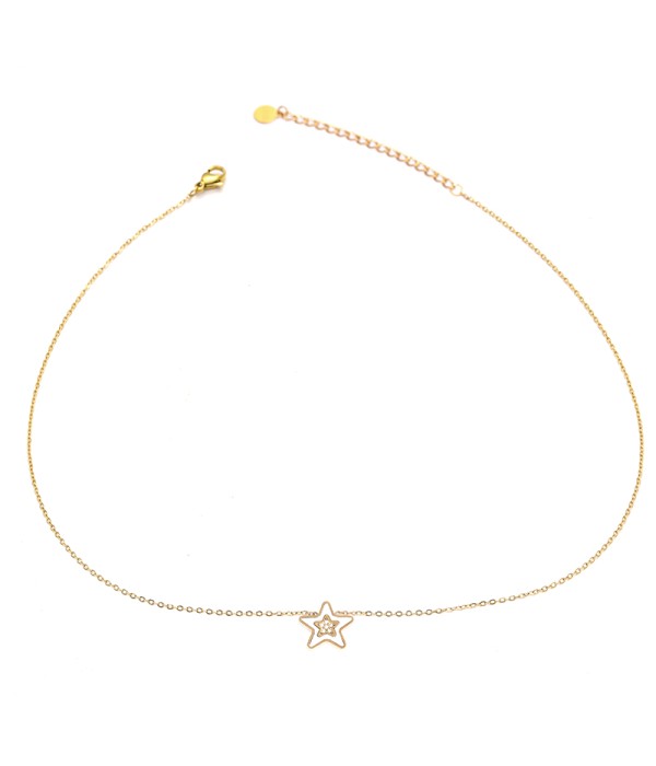 Collar estrella dorada con circonitas