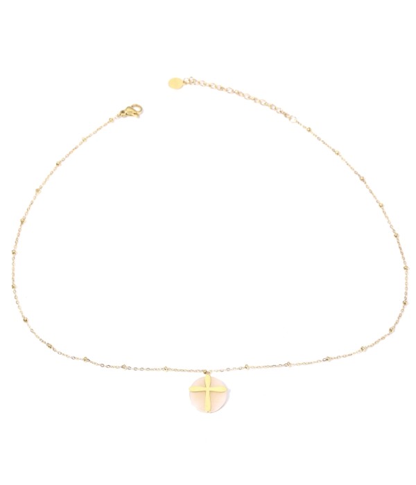 Collares doradas con cruz multicolores