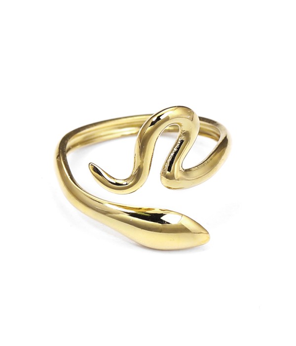 Anillo dorado abierto con forma de serpiente