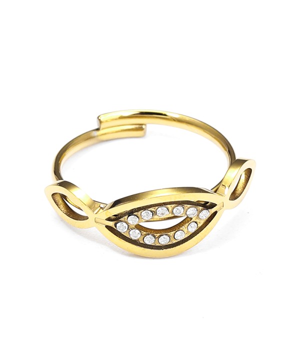 Anillo con diseño de ojo y circonitas