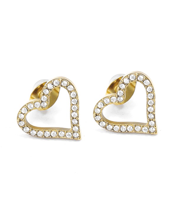 Pendientes corazón con circonitas