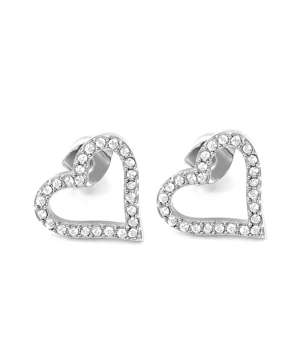 Pendientes corazón con circonitas