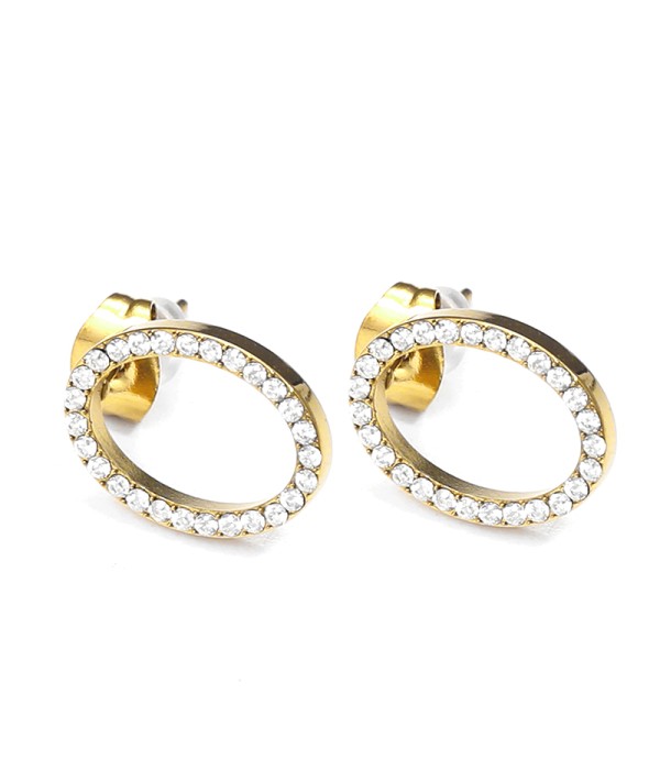 Pendientes ovalados con circonitas