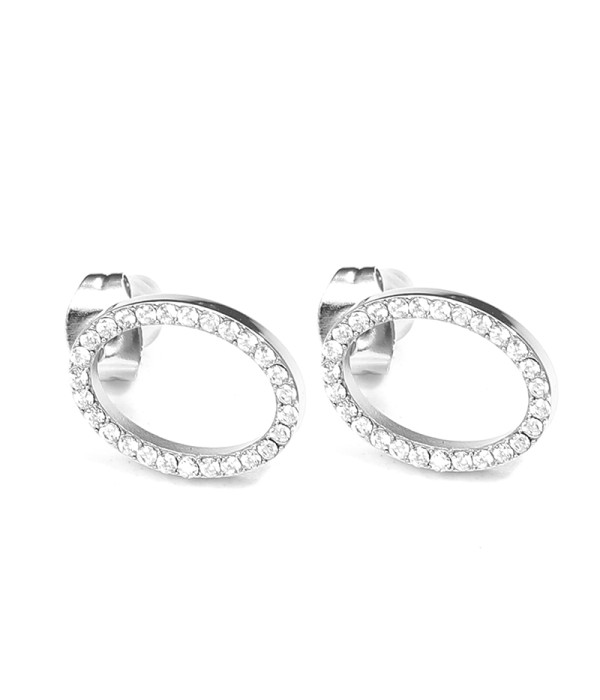 Pendientes ovalados con circonitas