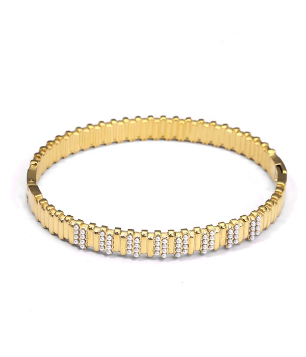 Pulsera rígida con franjas de circonitas