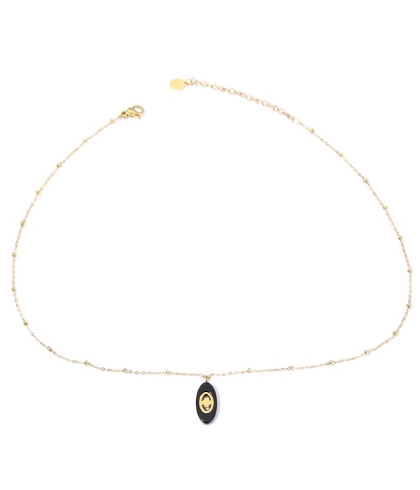 Collares doradas con óvalo multicolores