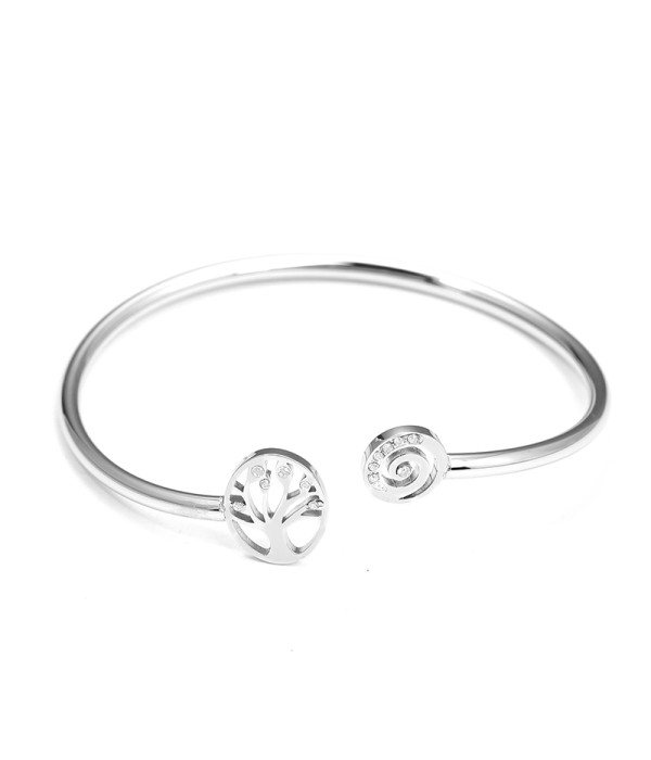 Pulsera rígida con Árbol de la Vida y espiral brillante