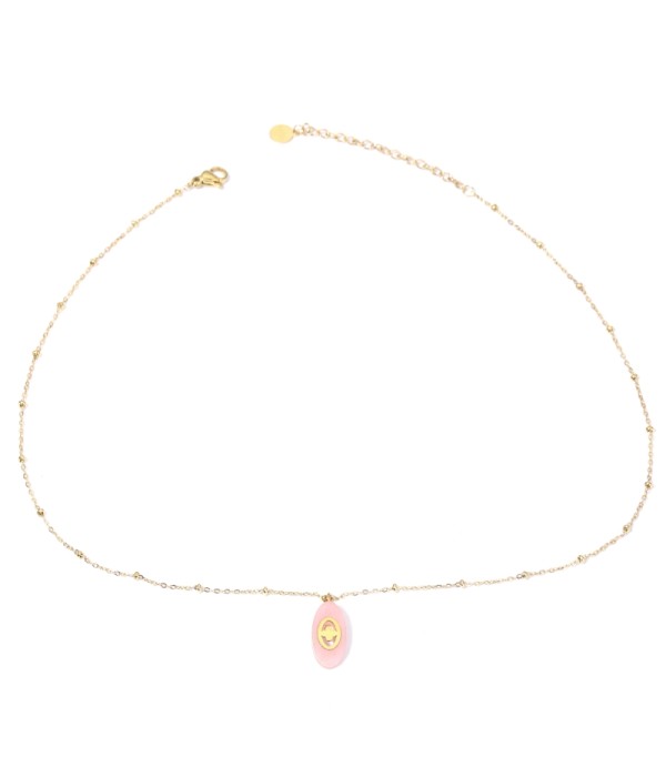 Collares doradas con óvalo multicolores