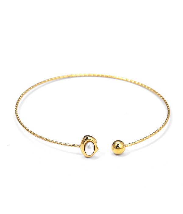 Pulsera rígida con detalle de ojo y bola pulida