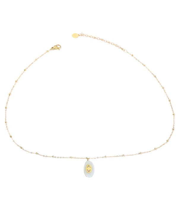 Collares doradas con óvalo multicolores