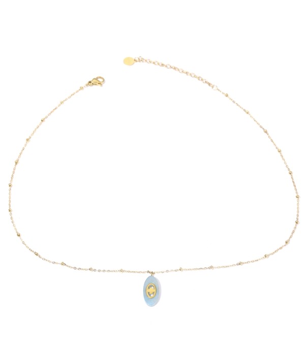 Collares doradas con óvalo multicolores