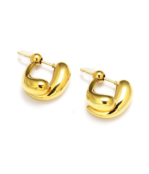 Pendientes doradas en forma de dos gotas entrelazadas