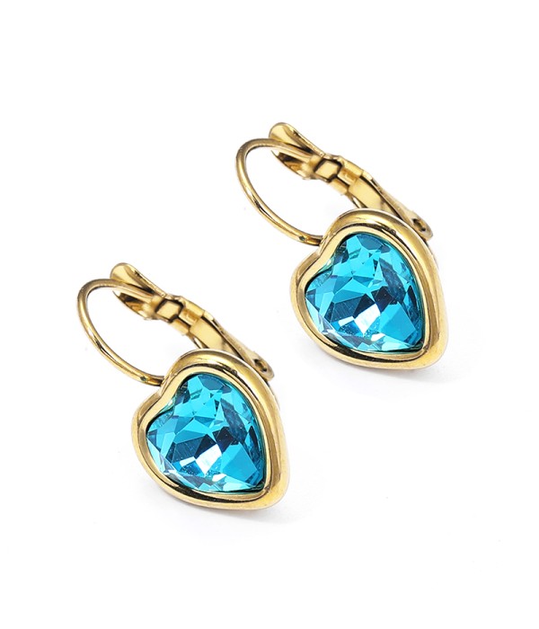 Pendientes de corazón con cristal facetado