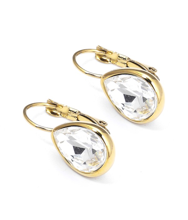 Pendientes de lágrima con cristal facetado