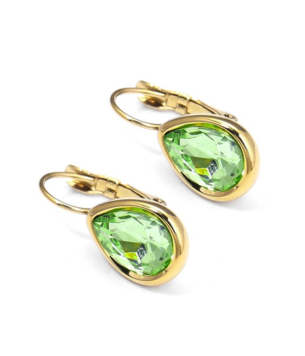 Pendientes de lágrima con cristal facetado