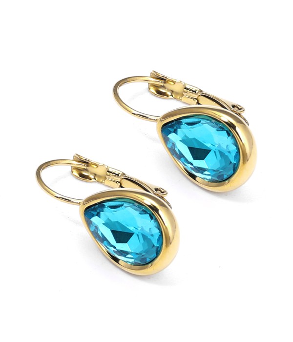 Pendientes de lágrima con cristal facetado