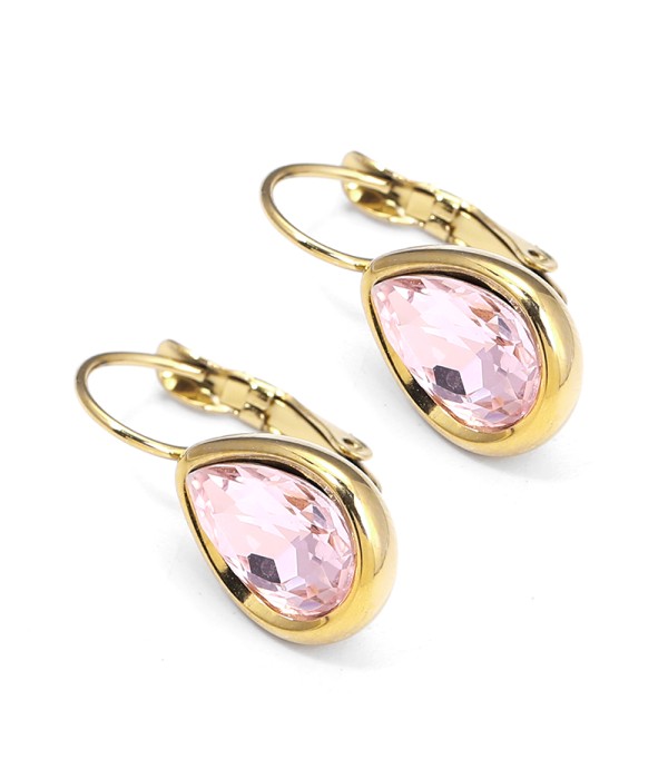 Pendientes de lágrima con cristal facetado