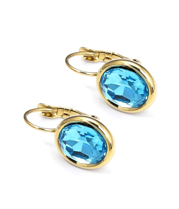 Pendientes de círculo con cristal facetado