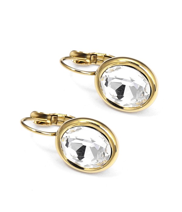 Pendientes de círculo con cristal facetado