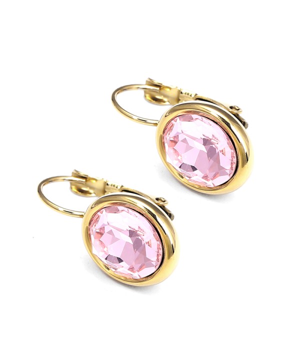 Pendientes de círculo con cristal facetado