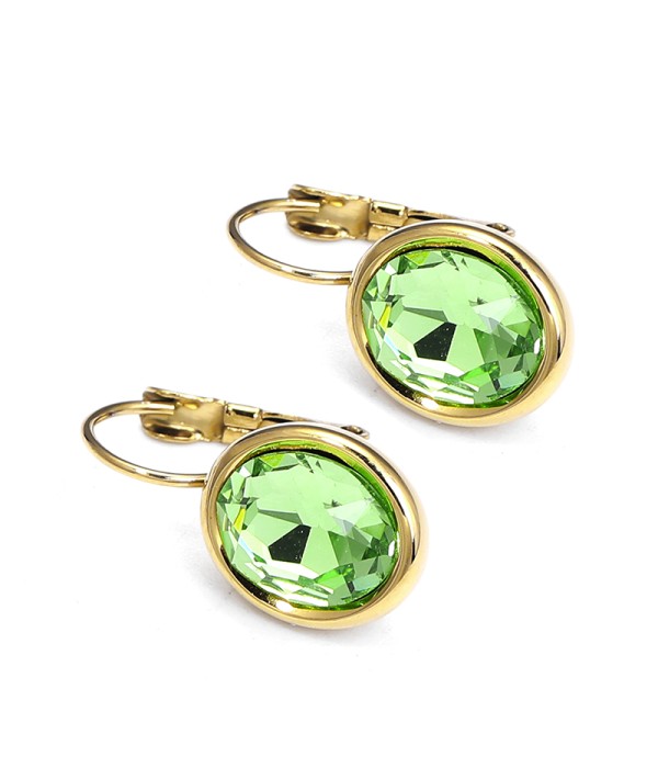 Pendientes de círculo con cristal facetado