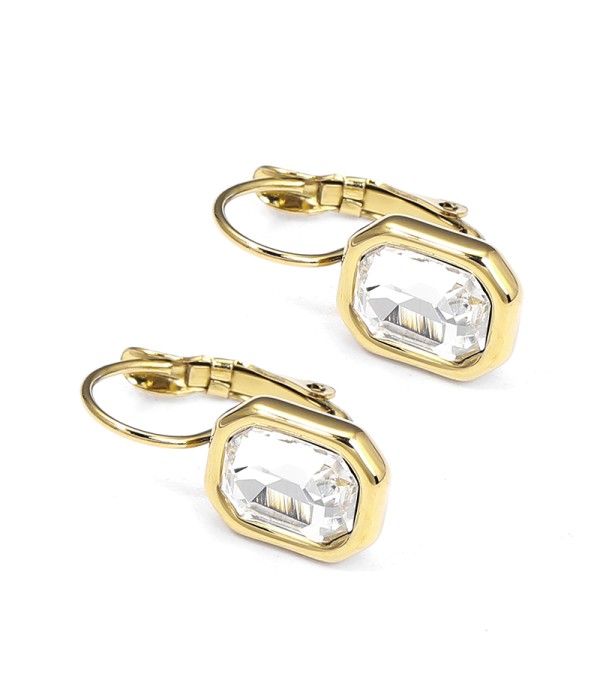 Pendientes de rectángulo con cristal facetado