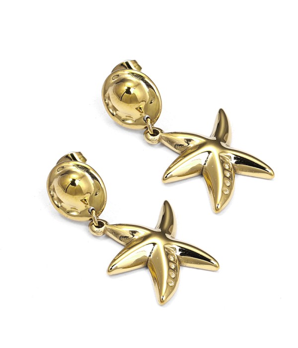Pendientes dorados de estrella de mar
