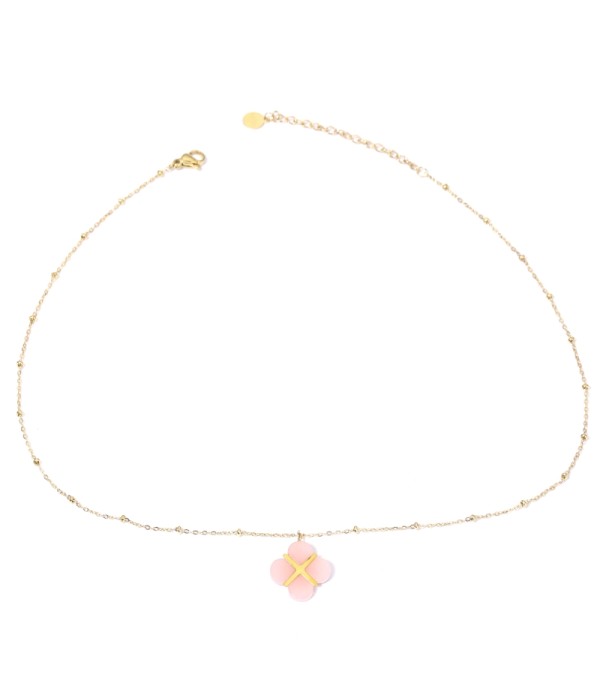 Collares doradas con trébolde cuatro hojas multicolores 2