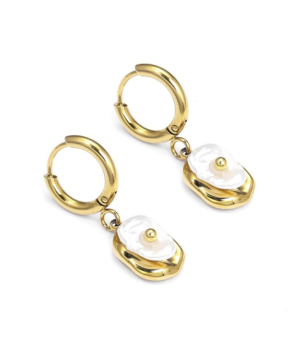 Pendientes con colgante de perla irregular