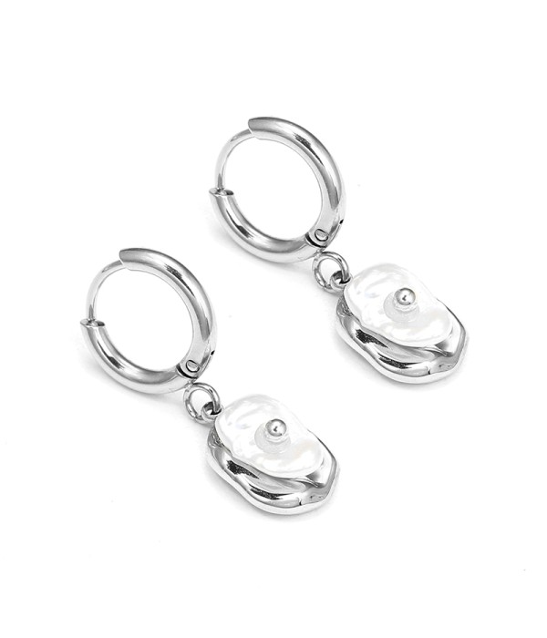 Pendientes con colgante de perla irregular