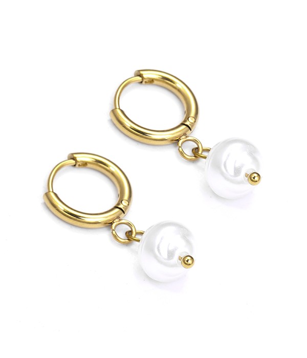 Pendientes con perla redonda colgante