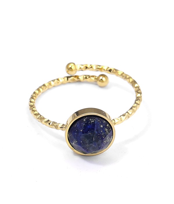 Anillo abierto dorado con piedra