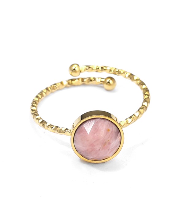 Anillo abierto dorado con piedra