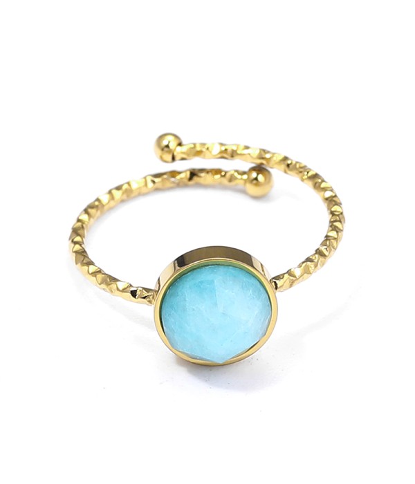 Anillo abierto dorado con piedra