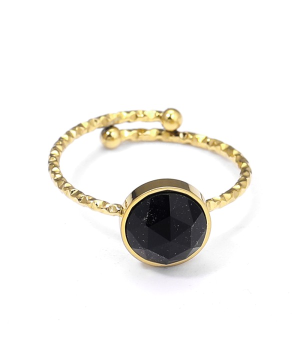 Anillo abierto dorado con piedra