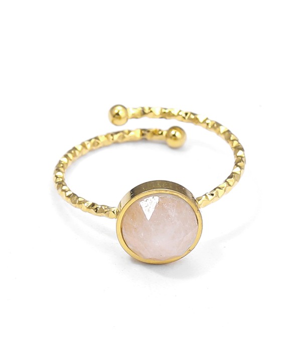 Anillo abierto dorado con piedra