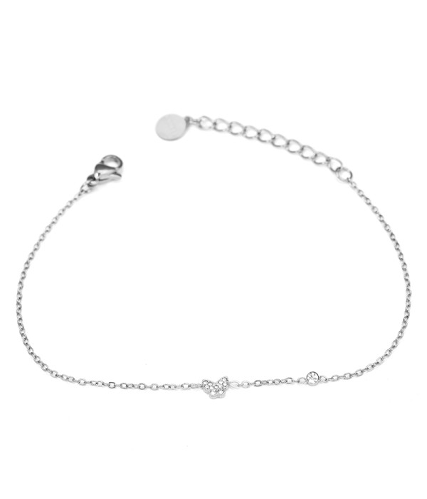 Pulsera plateada con mariposa de circonitas