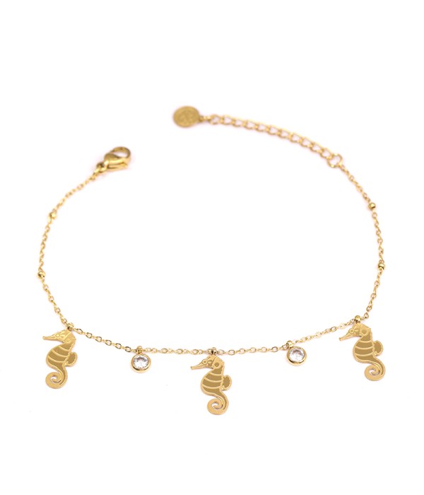 Pulsera con caballitos de mar y circonitas