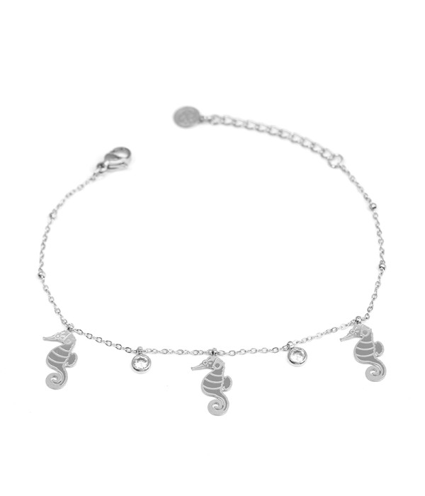 Pulsera con caballitos de mar y circonitas