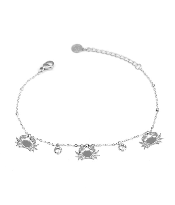 Pulsera con colgantes de cangrejos y circonitas