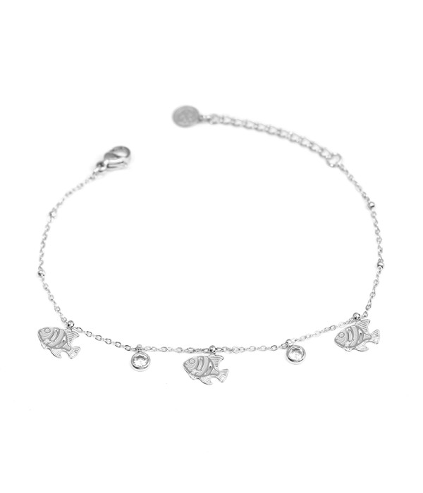 Pulsera con colgantes de peces y circonitas 2