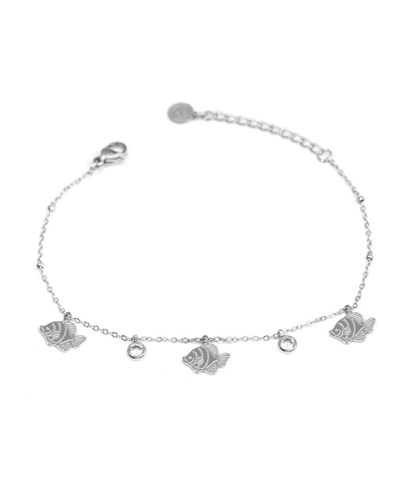 Pulsera con colgantes de peces y circonitas 2